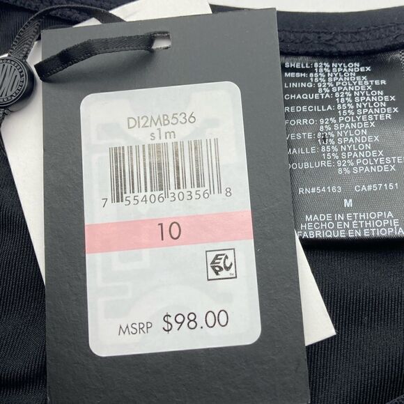 NWT DKNY Black One-Piece Swimsuit Size M/10 - Picture 11 of 12